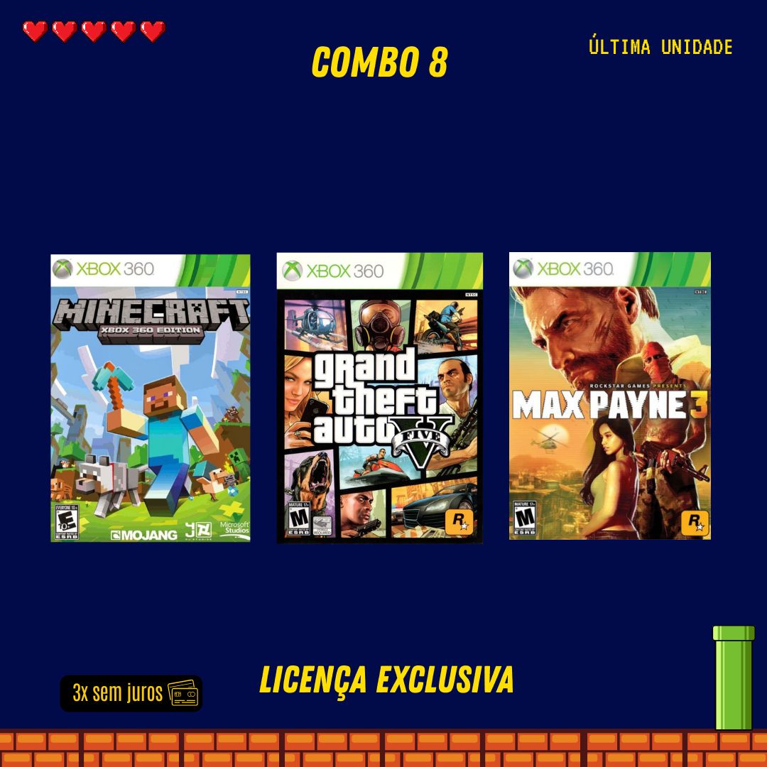 COMBO 8 - Xbox 360 (Mídia Digital)
