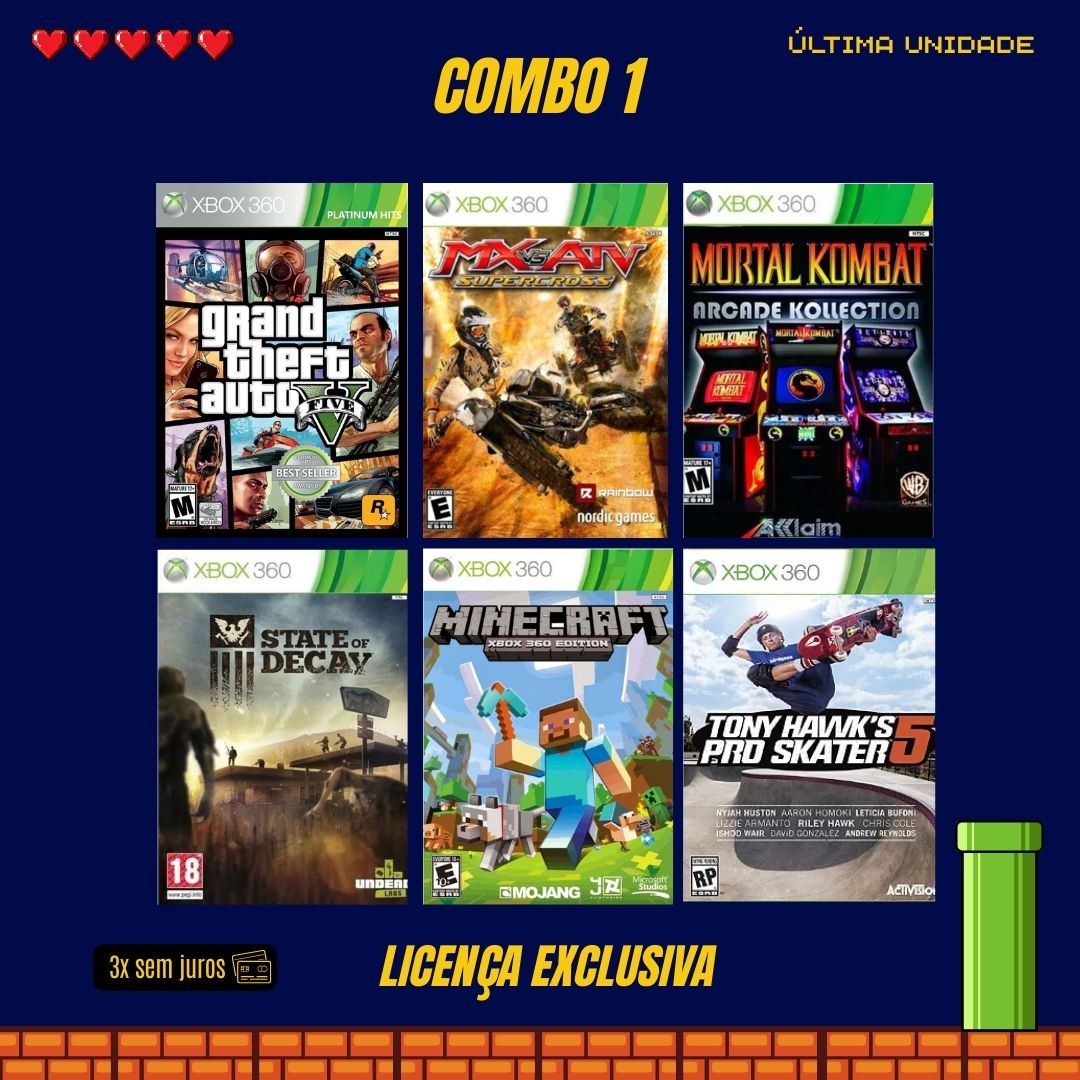 COMBO 1 - Xbox 360 (Mídia Digital)